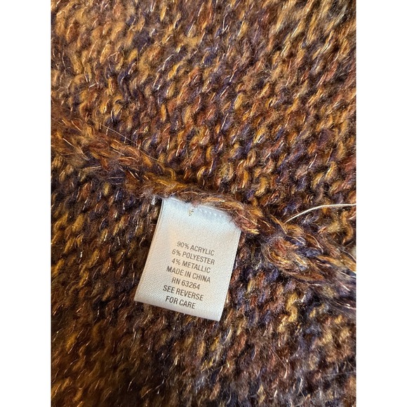 Dress Barn Womens Acrylic Blend Open Sweater Vest Browns/Metallic Gold Size Med - Picture 5 of 10